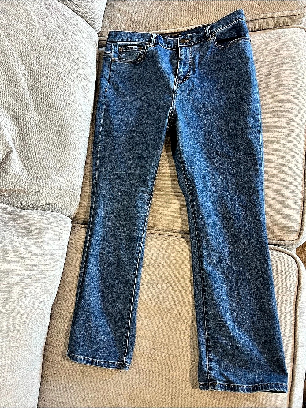 Lauren Jeans Co. Straight Leg Jeans Blue Waist 14P